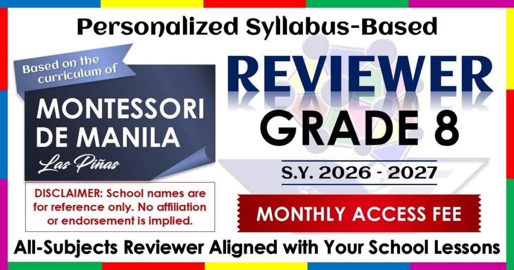 2026-2027 FI Montessori De Manila LP - Grade 8